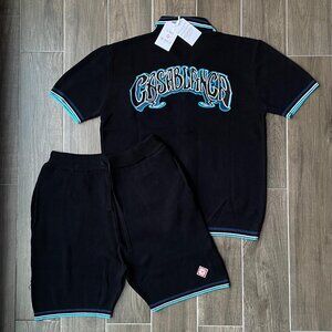 Casablanca Men's Gothic Short Sleeve Crochet Shirt Set XXL